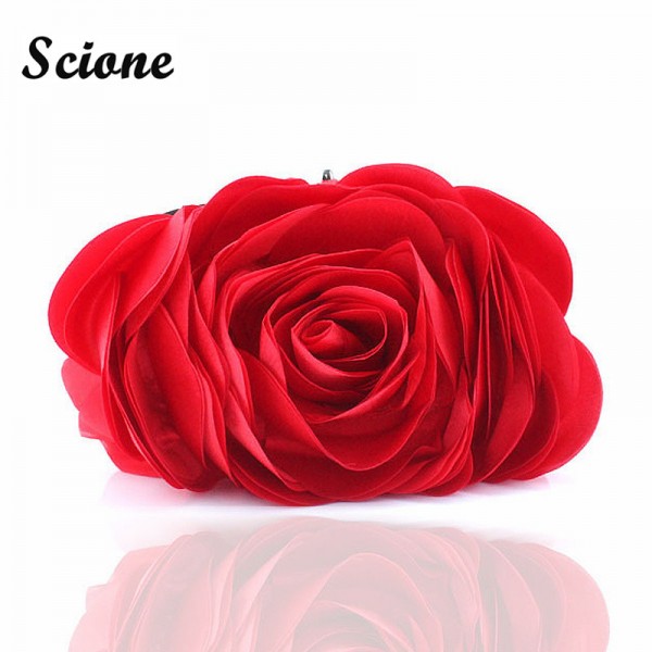 Fashion Flower Clutch Bag Women Wedding Handbag Bridal Clutch Purse Evening Dress Clutches Party Wallet Shoulder Chain Bag 