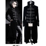 Fashion Gothic Punk Womens Streampunk Jacket Coat Hoodie Black Military Cosplay outfit