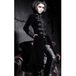 Fashion Gothic Punk Womens Streampunk Jacket Coat Hoodie Black Military Cosplay outfit