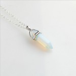 Fashion Hexagonal Column Necklace Natural Crystal Pendants Pink 6 colors Stone Necklaces Chains Pendant For Women Jewelry 