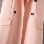 Fashion Long Vest Cardigan Open Stitch Button Sleeveless Turn-down Collar Pink Sweet Women Colete Top Brand Outerwear SY17-03-65