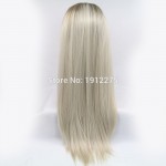 Fashion Natural Ombre Blonde Wig Synthetic Lace Front Wigs Glueless Heat Resistant Hair Long Silk Straight