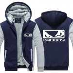 Fashion New 2016 winter Long Sleeves Thicken Fleece MMA Badboy Bad Boy Zipper Coats Plus size