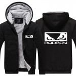 Fashion New 2016 winter Long Sleeves Thicken Fleece MMA Badboy Bad Boy Zipper Coats Plus size