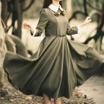 Fashion Preppy Style Vintage Dress For Elegant Women Long Maxi Dresses American Apparel Vestidos Casual Fladas