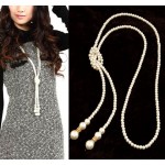 Fashion Simulated Pearl Jewelry Necklace for Women Choker Long Statement Necklace 2017 Colares Femininos Bijuterias Collar