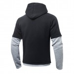 Fashion Spring Casual Hoodies Men Outside Splicing Tracksuit Cotton Fake Two Sweatshirts Male Full Sleeve Hip Hop Hoodies