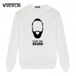 Fashion Style James Harden Fear the Beard Cotton  Fleece Hoodies Sweatshirt O Neck Full Sleeve Men loose Plus Size Tops