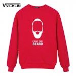 Fashion Style James Harden Fear the Beard Cotton  Fleece Hoodies Sweatshirt O Neck Full Sleeve Men loose Plus Size Tops