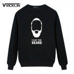 Fashion Style James Harden Fear the Beard Cotton  Fleece Hoodies Sweatshirt O Neck Full Sleeve Men loose Plus Size Tops