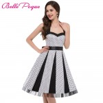 Fashion Summer Dress 2017 Sexy Halter Robe Polka Dots Pinup Rockabilly 50s 60s Vintage Dress Vestidos Plus Size Women Dresses