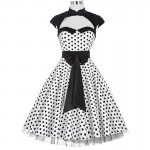 Fashion Summer Dresses For Women Polka Dots Pinup Swing Retro 50 Vintage Dress Vestidos Casual Office Robe Sexy Women Dress