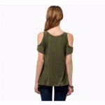 Fashion T-Shirt Women Off Shoulder Pure color Short Sleeve Summer Top Jumper T Shirt Feminina Women Tops Tee Femme