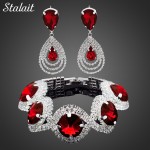 Fashion Wedding Bridal Jewelry Sets Rhinestone Austrian Crystal Jewelry Set Bracelet Earrings Pendant Set Vintage Accessories