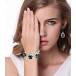 Fashion Wedding Bridal Jewelry Sets Rhinestone Austrian Crystal Jewelry Set Bracelet Earrings Pendant Set Vintage Accessories