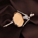 Fashion Wedding Jewelry Rhinestone Crystal Brooch Gold Silver Ballet Girl Brooch Scraf Broches luxurious Brooches PIn For Women