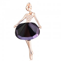 Fashion Wedding Jewelry Rhinestone Crystal Brooch Gold Silver Ballet Girl Brooch Scraf Broches luxurious Brooches PIn For Women