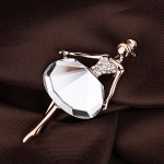 Fashion Wedding Jewelry Rhinestone Crystal Brooch Gold Silver Ballet Girl Brooch Scraf Broches luxurious Brooches PIn For Women
