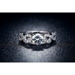 Fashion Wedding Rings for women 585 white gold color crystal jewelry ring vintage bague female Infinity bijoux love gift DR099