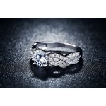 Fashion Wedding Rings for women 585 white gold color crystal jewelry ring vintage bague female Infinity bijoux love gift DR099