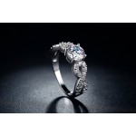 Fashion Wedding Rings for women 585 white gold color crystal jewelry ring vintage bague female Infinity bijoux love gift DR099