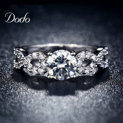 Fashion Wedding Rings for women 585 white gold color crystal jewelry ring vintage bague female Infinity bijoux love gift DR099