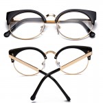 Fashion Women Brand Designer Cat's Eye Glasses Half  Frame Cat Eye Glasses Women Eyeglasses Frames High quality Grau F15010
