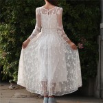 Fashion Women Dress Casual Ethnic White Lace Maxi Dress Women Vintage Tunic Beach Vacation Boho Long Dress Plus Size S-XL