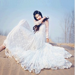 Fashion Women Dress Casual Ethnic White Lace Maxi Dress Women Vintage Tunic Beach Vacation Boho Long Dress Plus Size S-XL