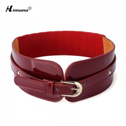 Fashion Women Elastic Belt  Pin Buckle Cowskin Genuine Leather Belt For Women Wide Waist Belts Casual luxury Belts Womens