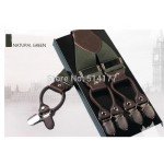 Fashion leather alloy 6 clips male vintage casual suspenders commercial western-style trousers man's braces strap