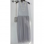 Fashion summer long tulle sundresses korean style white tank bottom dress women sweet pink slim casual princess dresses