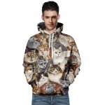 Fashion unisex couples hoodies 3D print lovely cat men women sweatshirt cool hoodies men harajuku pullovers brand clothing