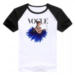 Fashion women top tees summer spring short sleeves t-shirt female VOGUE Sweet  lovely comic women clothes raglan O-neck tshirt