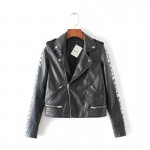 Fashon Street graffiti PU leather Jackets New women zipper turn-down collar Printed Coats Jaquetas De Couro Outwear Plus size