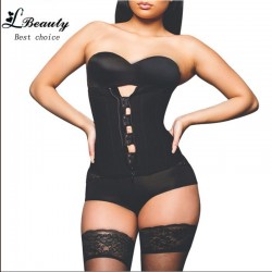 FeelinGirl Hook Zipper Rubber Latex Waist Trainer Sexy Corsets and Bustiers Waist Cincher Corset Tops Slimming Shapewear -A5