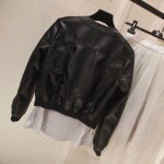 Fitaylor New Spring Autumn Biker Leather Jacket Leather Women Casual Punk Coat Faux PU Leather Soft Jacket