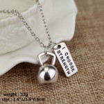 Fitness Gym necklace dumbbell necklace Pendant Jewelry Bodybuilding Necklaces Men Women Sport Kettlebell Barbell Dumbbell Gift