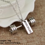 Fitness Gym necklace dumbbell necklace Pendant Jewelry Bodybuilding Necklaces Men Women Sport Kettlebell Barbell Dumbbell Gift