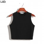 Fitness Skinny Crop Top 2017 New Women Tight Bustier Crop Top Skinny T-Shirt Belly Casual Dance Tops Vest Tank Tops