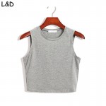 Fitness Skinny Crop Top 2017 New Women Tight Bustier Crop Top Skinny T-Shirt Belly Casual Dance Tops Vest Tank Tops