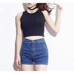 Fitness Skinny Crop Top 2017 New Women Tight Bustier Crop Top Skinny T-Shirt Belly Casual Dance Tops Vest Tank Tops