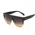 Flat Top Mirror Sun Glasses Cat Eye Sunglasses Women French brand Design oculos De Sol Vintage Sun glasses Female Rivet Shades