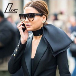 Flat Top Mirror Sun Glasses Cat Eye Sunglasses Women French brand Design oculos De Sol Vintage Sun glasses Female Rivet Shades