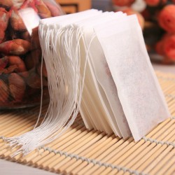 FoodyMine 100PCS Tea Bags 5.5 x 7 CM Popular Healthy String Heat Seal Filter Paper Herb Loose TeaBags Tea infuser Strainer