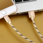 For iPhone 7 6 5 iOS 10 , Bastec Metal Plug Thread Braided Sync Data Charging Phone USB Cable for iPhone 7 6 5 4 4s iPad  Air 2 