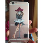 For iPhone 7 6 6S 5 5S SE 7Plus 6sPlus 4S Phone Case Cover Fashion Dress Shopping Girl Transparent Soft Silicon Mobile Phone Bag