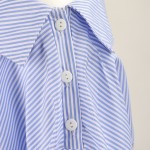 Forefair New Fashion Blue-White Striped Shirt Dress Women Spring Sexy Party Dresses Belted Bandage High Waist Dress