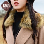 Free Shipping 2017 New Fashion Long Maxi Winter Woolen Trench Women Double Breasted Fur Collar Overcoat With Belt S-L Thick