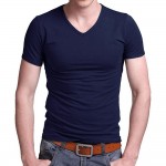 Free Shipping 2017 summer Hot Sale Cotton T shirt men's casual short sleeve V-neck T-shirts black/gray/green/white S-5XL MTS181